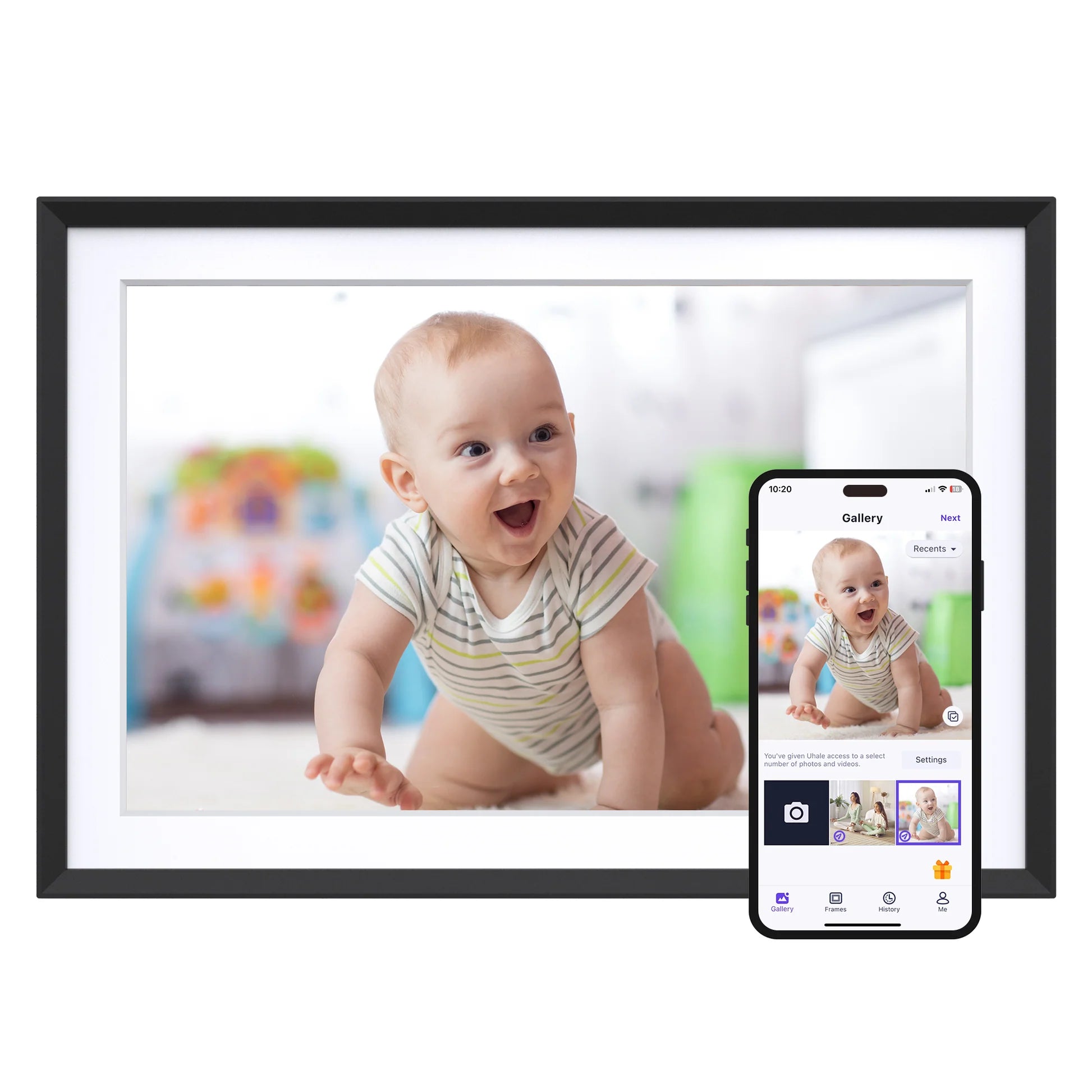 Green Lion Digital Picture Frame – 10.1" Touch Screen Display | Smart Photo Frame