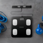 Porodo Lifestyle 8-Electrode Smart Body Analyzer Scale Composition with Digital Display - Black