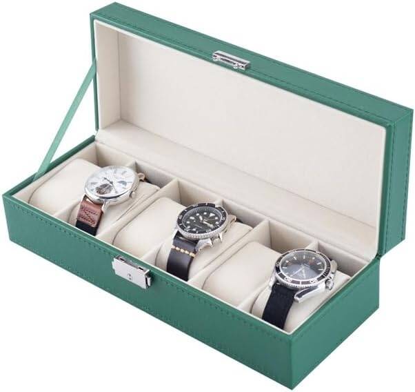 Green Lion Elegant Watch Box 6 slots - Green