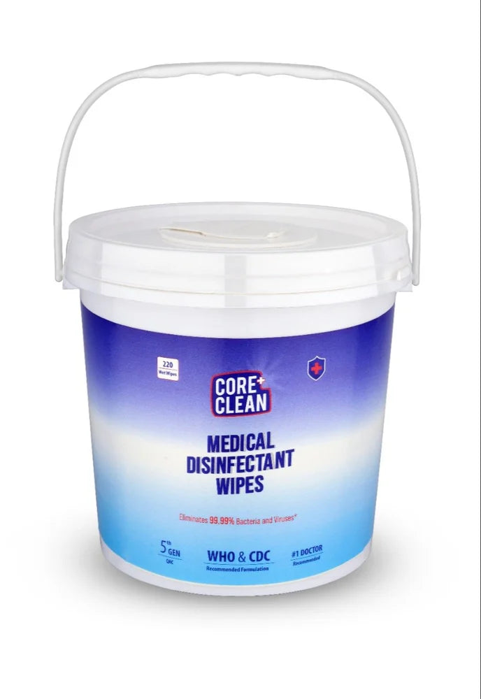 Core Clean Medical Disinfectant Wipes 220 | Tub Hospital Grade Sanitization