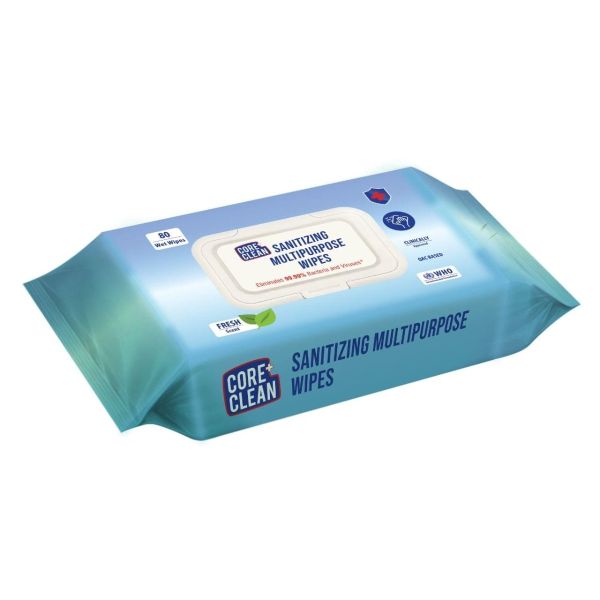 Wipes Core Clean Sanitizing Pouch  80 Wipes
