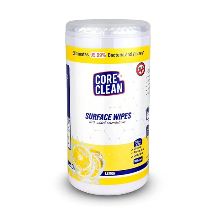 Core Clean Surface Wipes-Lemon