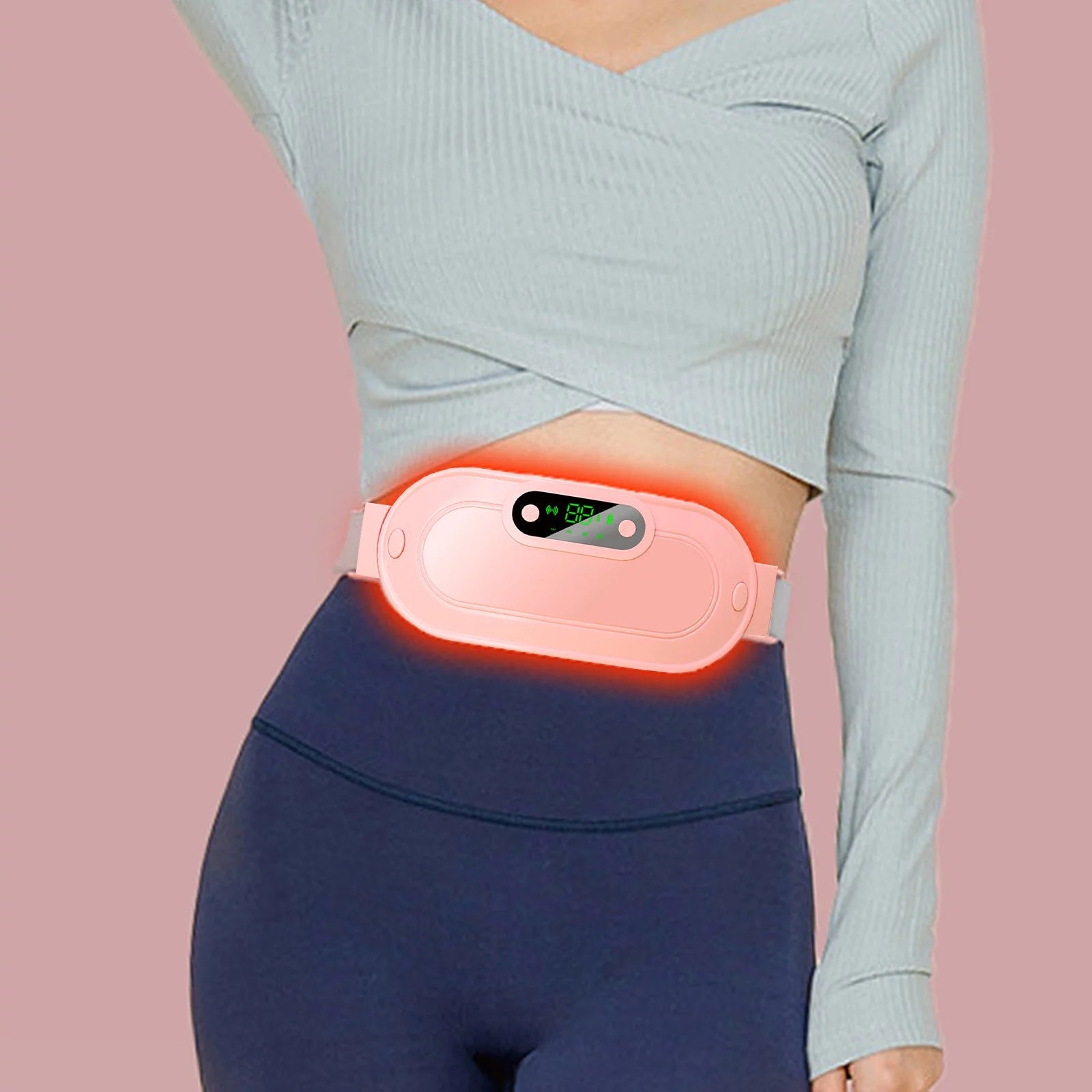 Porodo Uterine warming belt 50℃/55℃/60℃ Three-speed vibration - Pink