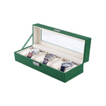 Green Lion Classic Watch Box 6 slots with Glass - Green