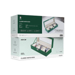 Green Lion Classic Watch Box 6 slots with Glass - Green