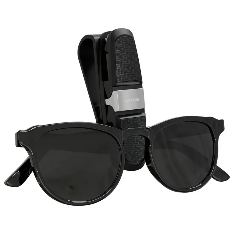 Green Lion Visor Guard Car Sunglasses Holder - Black