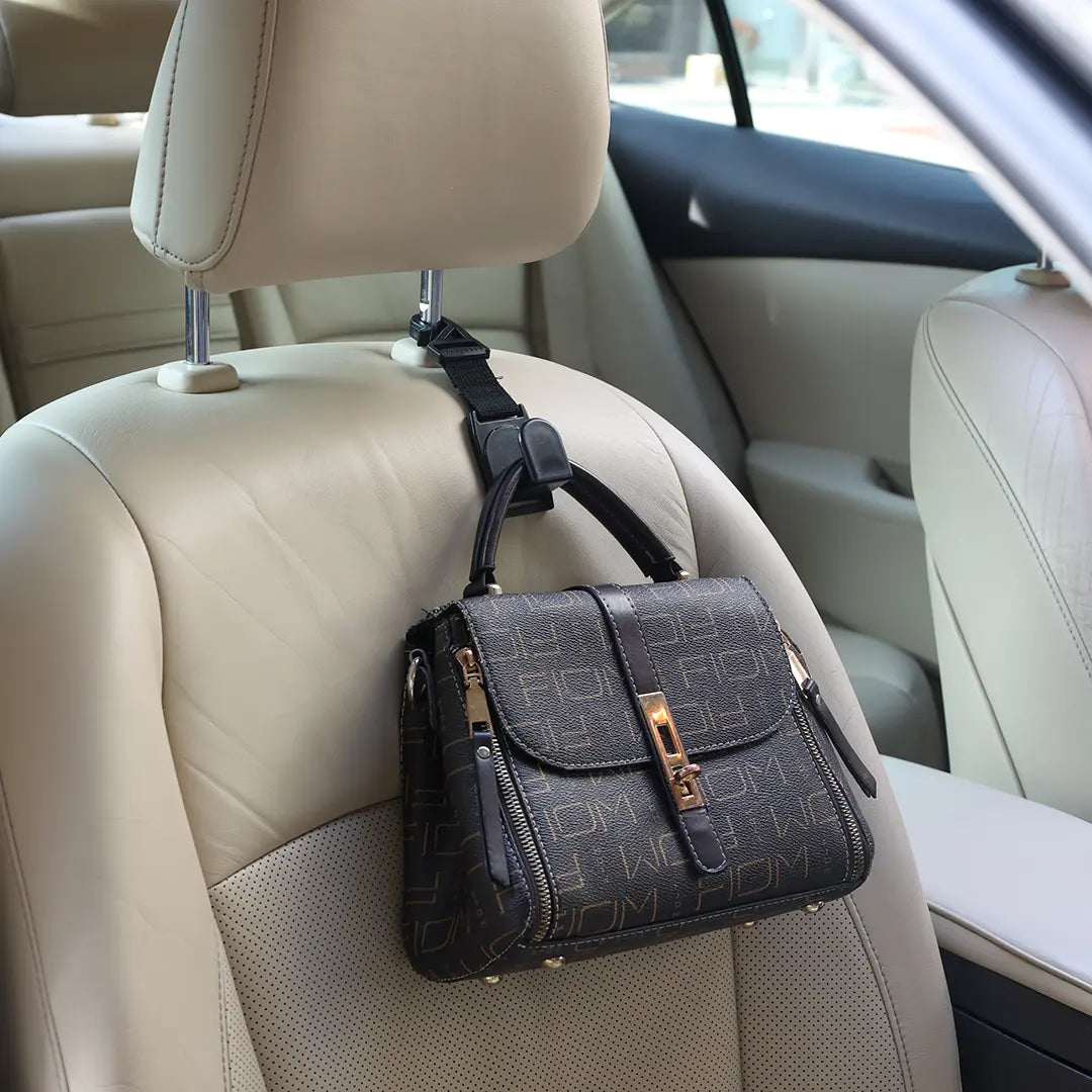 Green Lion Car Headrest Hook Organizer - Black