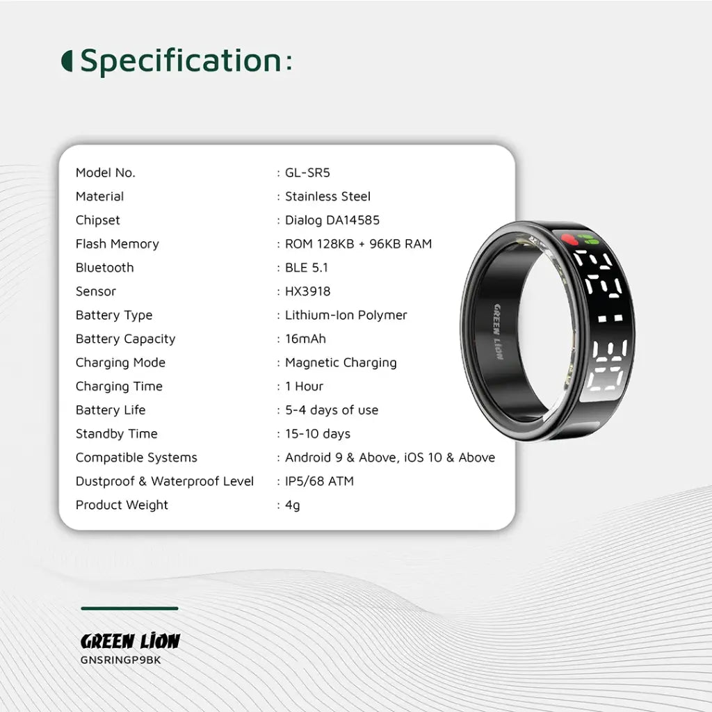 Green Lion Smart Ring Pro With Digital Display