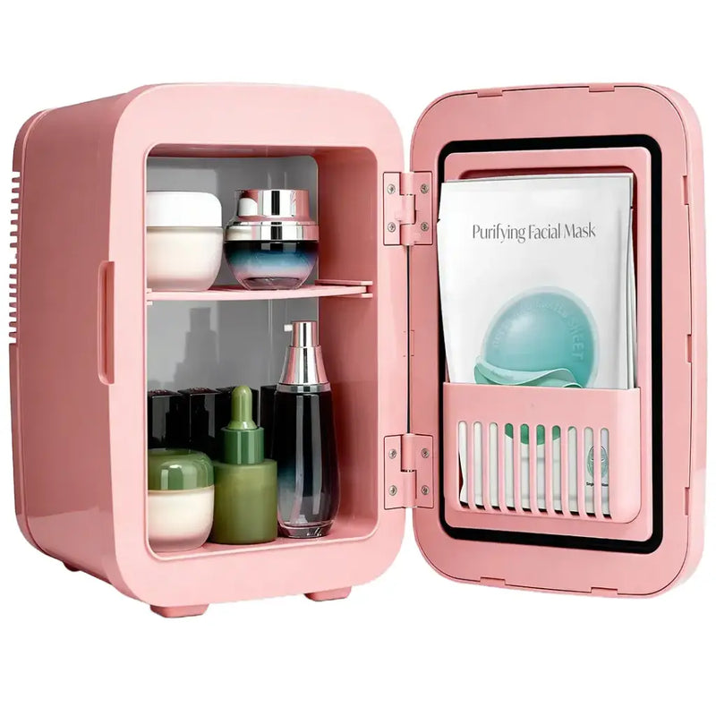 Porodo Frostlite Cooling Mini Makeup Fridge with LED Mirror - Pink
