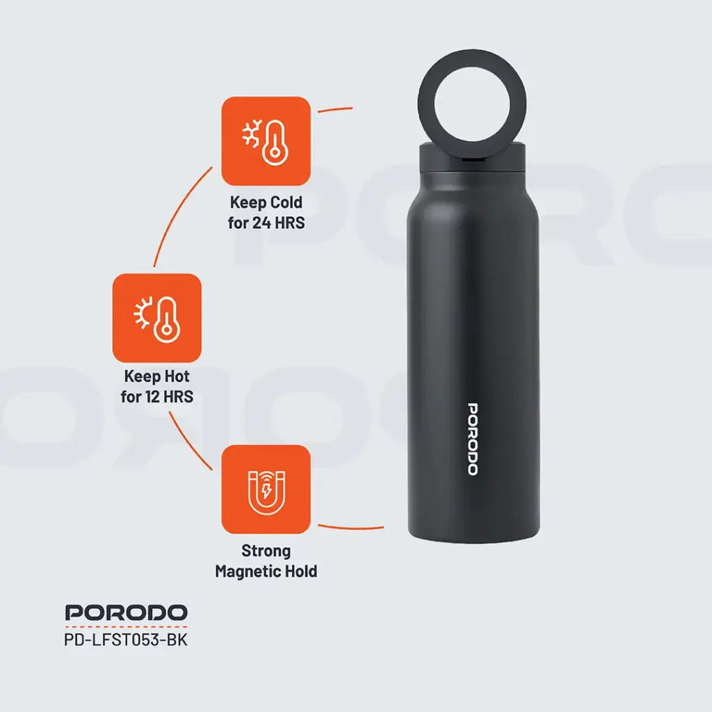 Porodo Lifestyle Magsafe Bottle 32oz - Black