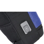 Porodo Lifestyle Cross Body Sling Bag with Fingerprint Lock - Black/Blue