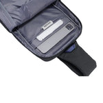 Porodo Lifestyle Cross Body Sling Bag with Fingerprint Lock - Black/Blue
